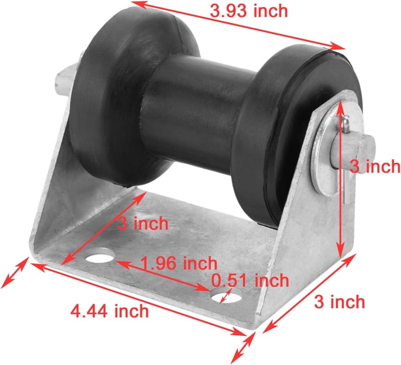 Wonwopn 4" Boat Trailer Spool Stationary Keel Roller Bracket Assembly for 2" Trailer Tongue Frame - Image 2